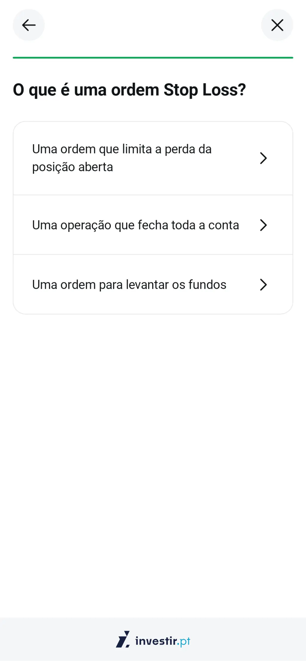 29. O que é uma ordem Stop Loss?