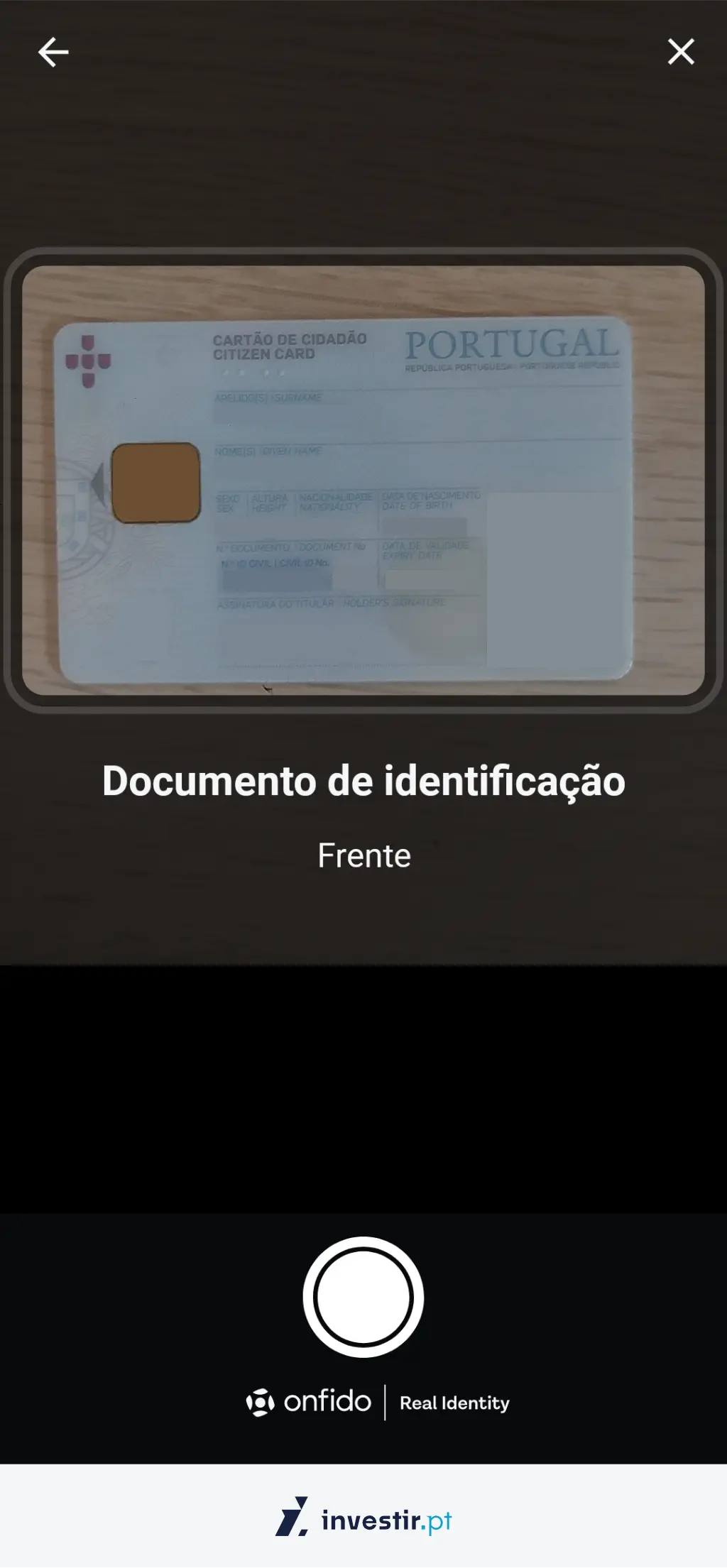 5. Fotografar documento de identificação